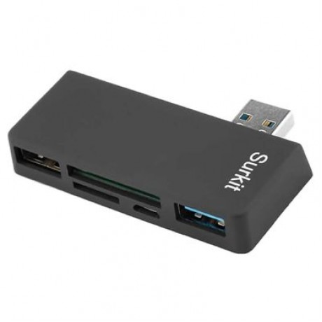 Cwxuan USB 3.0 HUB SD TF Card Reader for Surface Pro 3/4 (BLACK)