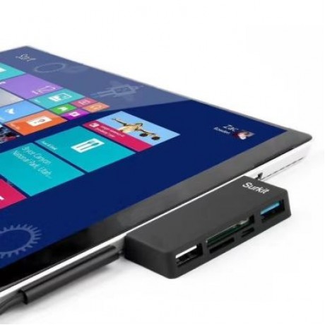 Cwxuan USB 3.0 HUB SD TF Card Reader for Surface Pro 3/4 (BLACK)