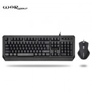 Warwolf KM - 722 Wired Keyboard Mouse Suit 104 Keys (BLACK)