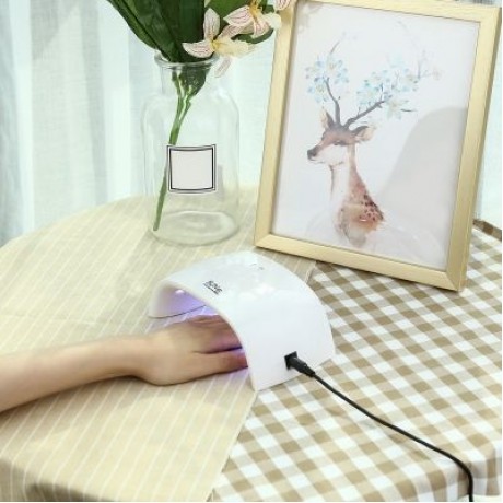 SUN 9X 18W 9 LEDs UV LED Manicure Tool Curing Nail Gel Dryer Lamp Home Salon (WHITE)