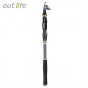Outlife 27554 High Carbon Fiber Fishing Rod Fish Pole Equipment (BLACK)