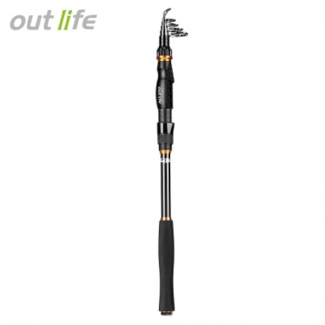 Outlife 27554 High Carbon Fiber Fishing Rod Fish Pole Equipment (BLACK)