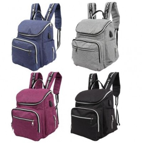 Large Capacity Mummy Maternity Nappy Bag Travel Nursing Backpack (BLACK)