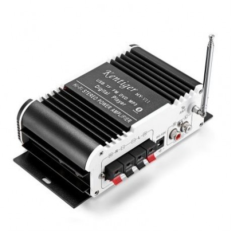 Kentiger HY - V11 Bluetooth Amplifier 2-channel Audio Support TF USB FM (BLACK)