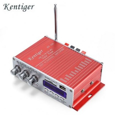 Kentiger HY - 504 HiFi 4-channel Stereo Audio Remote Control Amplifier (LOVE RED)