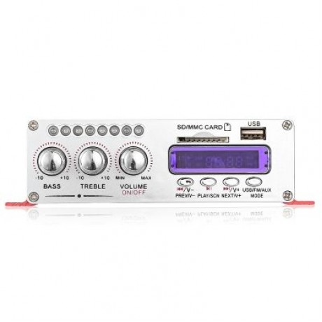 Kentiger HY - 504 HiFi 4-channel Stereo Audio Remote Control Amplifier (LOVE RED)
