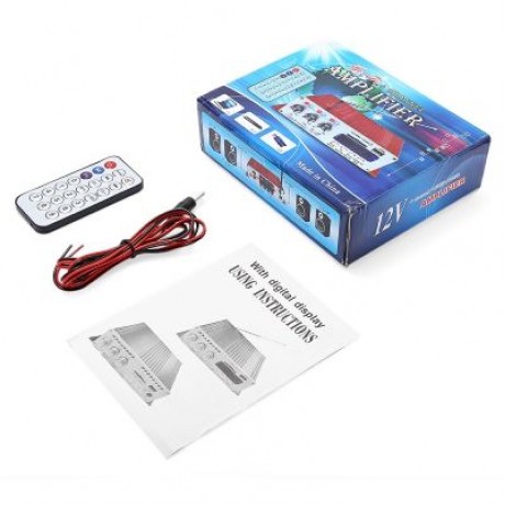 Kentiger HY - 504 HiFi 4-channel Stereo Audio Remote Control Amplifier (LOVE RED)