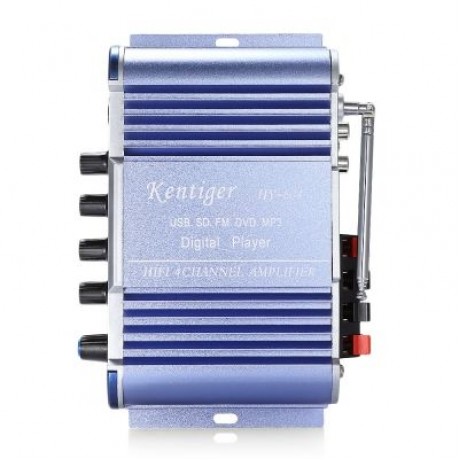 Kentiger HY - 604 HiFi 4-channel Stereo Car Audio Remote Control Amplifier (DEEP SKY BLUE)