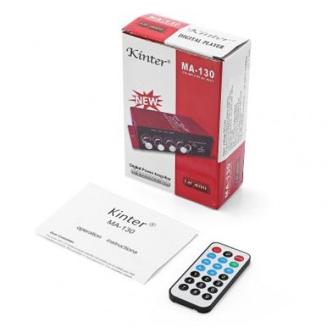 Kinter MA - 130 2CH Bluetooth Stereo Car Audio Digital Power Amplifier (LAVA RED)
