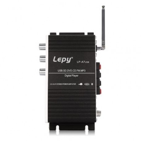 Lepy A7 Bluetooth Amplifier 2-channel HiFi Stereo Audio Support SD USB FM (BLACK)