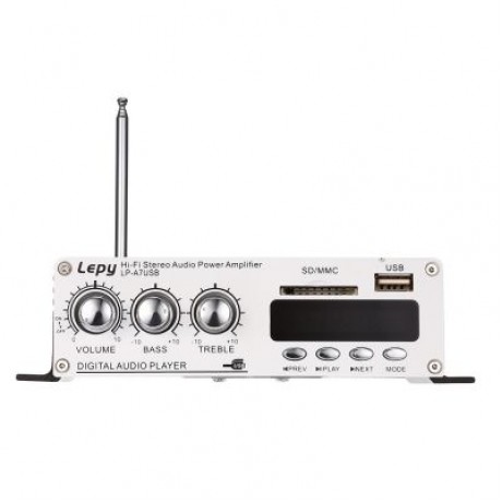 Lepy A7 Bluetooth Amplifier 2-channel HiFi Stereo Audio Support SD USB FM (BLACK)