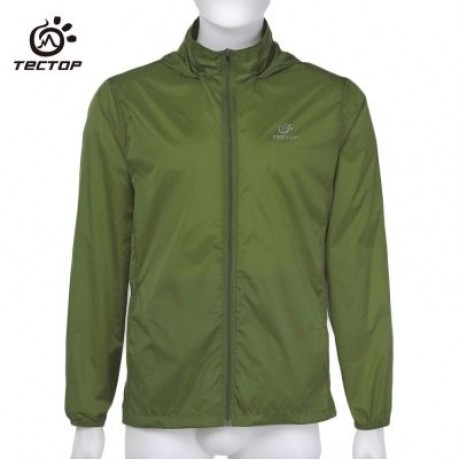TECTOP JL - 3009 MEN BREATHABLE SPORTS JACKET WINDPROOF LIGHT BEACH WEAR (ARMY GREEN)
