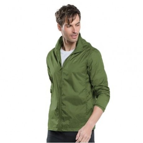 TECTOP JL - 3009 MEN BREATHABLE SPORTS JACKET WINDPROOF LIGHT BEACH WEAR (ARMY GREEN)