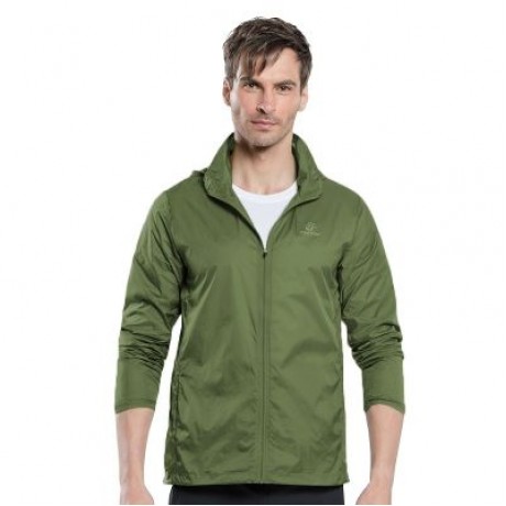 TECTOP JL - 3009 MEN BREATHABLE SPORTS JACKET WINDPROOF LIGHT BEACH WEAR (ARMY GREEN)