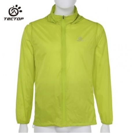 Tectop JL - 3009 Men Breathable Sports Jacket Windproof Light Beach Wear (YELLOW GREEN)