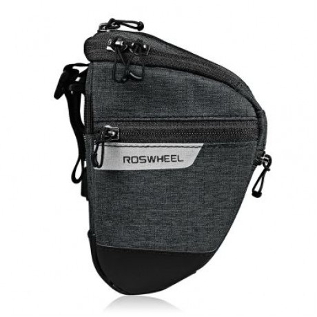 ROSWHEEL 111459 3L Capacity Bike Front Handlebar Bag Bicycle Basket (GRAY)