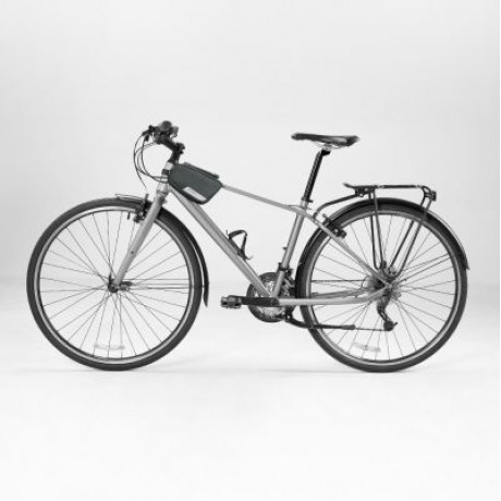 ROSWHEEL 121461 Bicycle Top Tube Pannier Bike Frame Bag with Phone Mount Holder (GRAY)