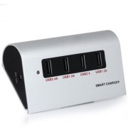 ALUMINUM ALLOY MATERIAL USB3.0 CHARGER WITH EU PLUG FOR IPHONE SAMSUNG HTC TABLET PC - 100