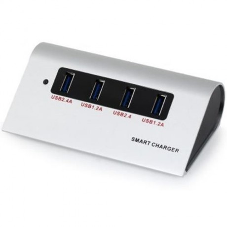 ALUMINUM ALLOY MATERIAL USB3.0 CHARGER WITH EU PLUG FOR IPHONE SAMSUNG HTC TABLET PC - 100