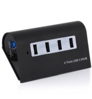ALUMINUM ALLOY CASING 4 PORTS USB3.0 HUB FOR MOIBLE PHONE TABLET PC COMPUTER (BLACK)