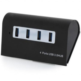ALUMINUM ALLOY CASING 4 PORTS USB3.0 HUB FOR MOIBLE PHONE TABLET PC COMPUTER (BLACK)