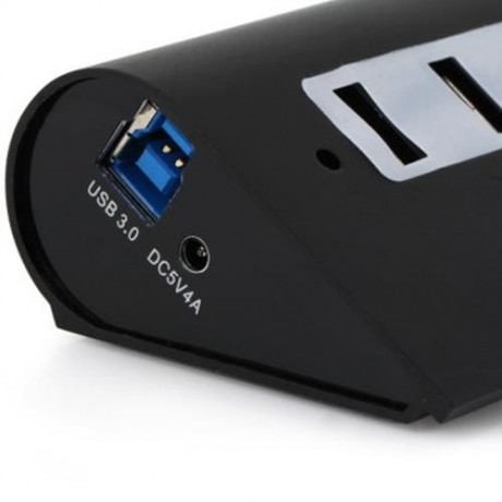 ALUMINUM ALLOY CASING 4 PORTS USB3.0 HUB FOR MOIBLE PHONE TABLET PC COMPUTER (BLACK)