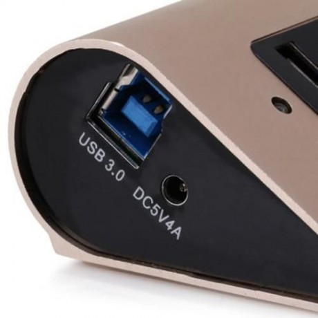ALUMINUM ALLOY CASING 4 PORTS USB3.0 HUB FOR MOIBLE PHONE TABLET PC COMPUTER (GOLDEN)