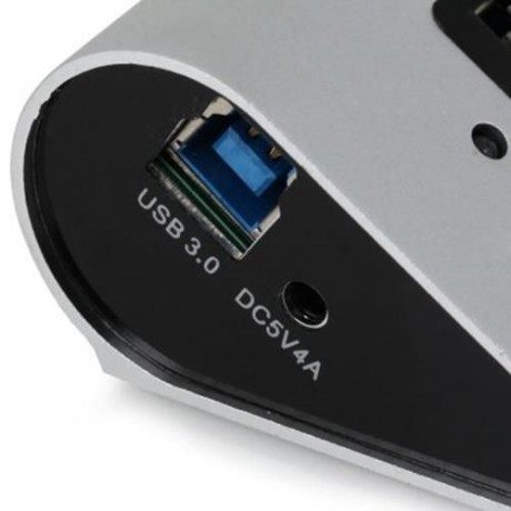ALUMINUM ALLOY CASING 4 PORTS USB3.0 HUB FOR MOIBLE PHONE TABLET PC COMPUTER (SILVER)