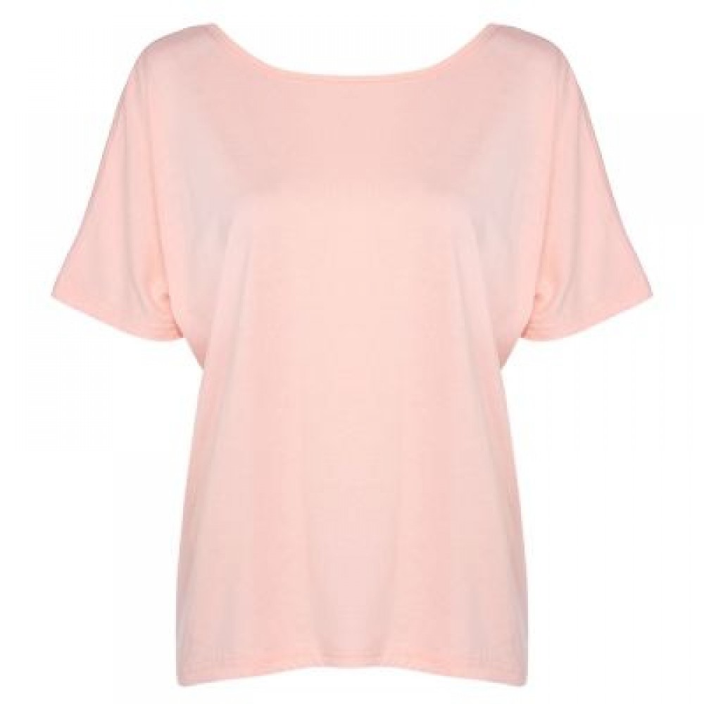 Round Collar Short Sleeve Backless Knot Loose Women T-shirt (PINK BUBBLEGUM)