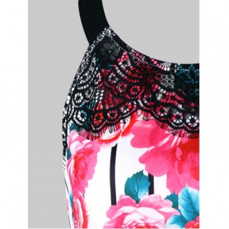 LACE INSERT FLORAL TANK TOP (WHITE)