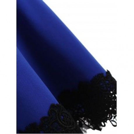 Lace Up Applique Hemline Cami Top  (BLUE ORCHID)
