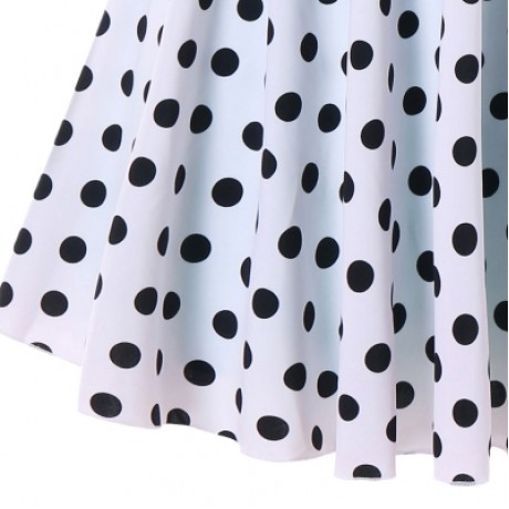 Plunging Neck One Piece Polka Dot Swimwear (DIMORPHOTHECA MAGENTA)