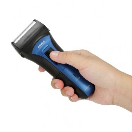 POVOS PS2208 Men Electric Foil Shaver Rechargeable Wet / Dry Washable Razor (BLUE)