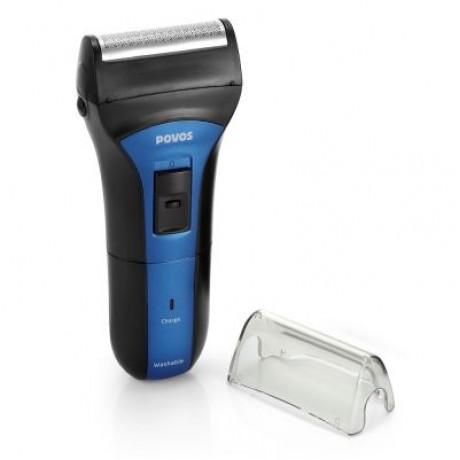 POVOS PS2208 Men Electric Foil Shaver Rechargeable Wet / Dry Washable Razor (BLUE)