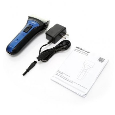 POVOS PS2208 Men Electric Foil Shaver Rechargeable Wet / Dry Washable Razor (BLUE)