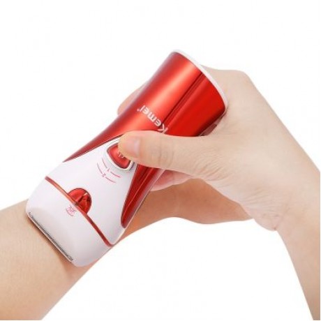 Kemei KM - 1107 3-in-1 Rechargeable Epilator Lady Shaver Callus Remover  (RED)