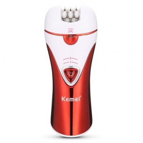 Kemei KM - 1107 3-in-1 Rechargeable Epilator Lady Shaver Callus Remover  (RED)