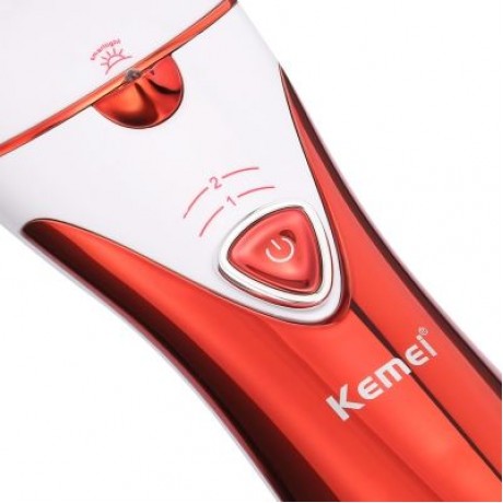 Kemei KM - 1107 3-in-1 Rechargeable Epilator Lady Shaver Callus Remover  (RED)