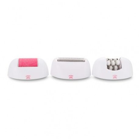 Kemei KM - 1107 3-in-1 Rechargeable Epilator Lady Shaver Callus Remover  (RED)