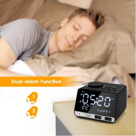 INLIFE K11 BLUETOOTH 4.2 MULTIPURPOSE ALARM CLOCK SPEAKER (BLACK)