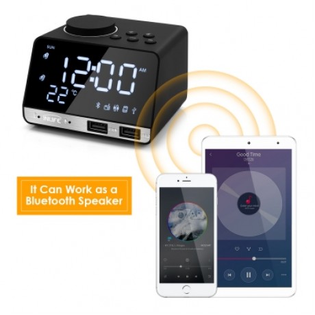 INLIFE K11 BLUETOOTH 4.2 MULTIPURPOSE ALARM CLOCK SPEAKER (BLACK)