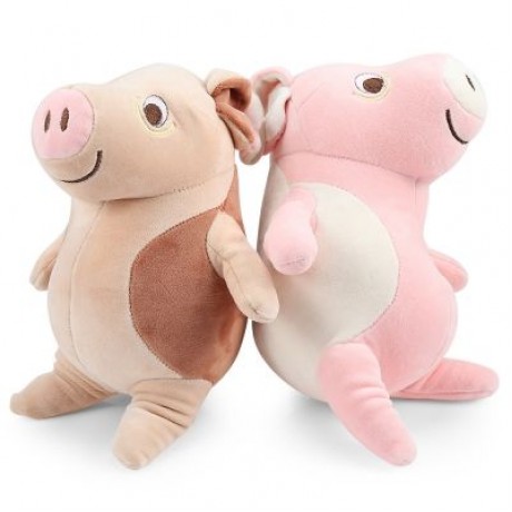 Plush Doll Soft Toy Pig Elephant Cushion Transformed U Type Pillow Gifts (GRAY)