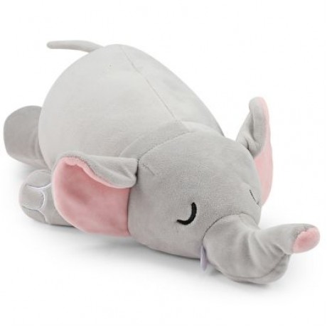 Plush Doll Soft Toy Pig Elephant Cushion Transformed U Type Pillow Gifts (GRAY)