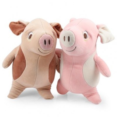 Plush Doll Soft Toy Pig Elephant Cushion Transformed U Type Pillow Gifts (GRAY)