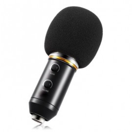 BM - 300FX Audio Sound Recording Condenser Microphone with Foldable Tripod (BLACK)