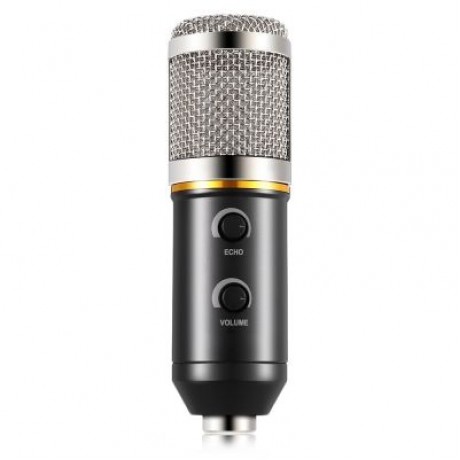 BM - 300FX Audio Sound Recording Condenser Microphone with Foldable Tripod (BLACK)