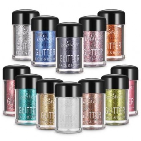 POPFEEL 12 Color Brighten Highlight Eye Shadow Glitter Powder (#001)