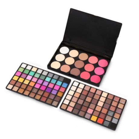 POPFEEL 123 Colors Pearl Matte Eyeshadow Blush Powder Cosmetic Makeup Palette   (BLACK)