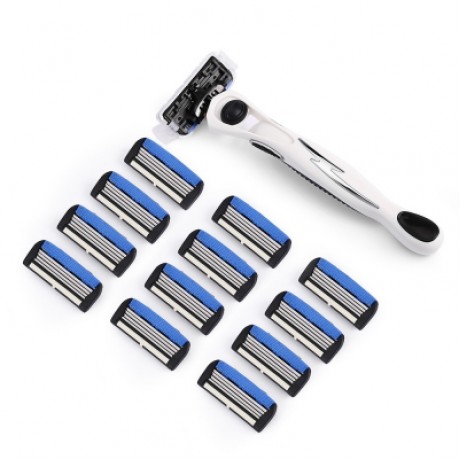 KL - 483L0 5-layer Blade Disposable Razor Men Hotel Manual Shaver with 12 Replaceable Head