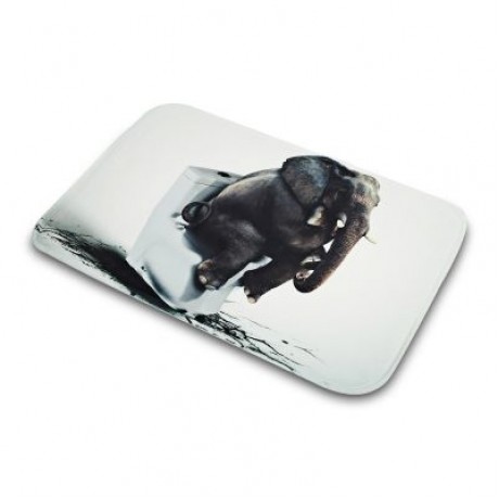 Toilet Seat Pad Cover Floor Cushion Set Soft Polyester (GRAY)